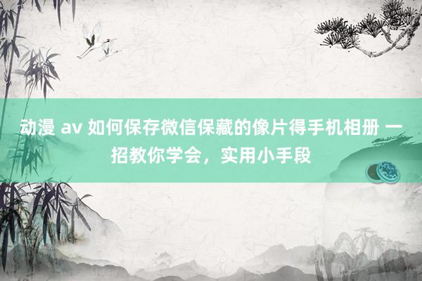 动漫 av 如何保存微信保藏的像片得手机相册 一招教你学会，实用小手段