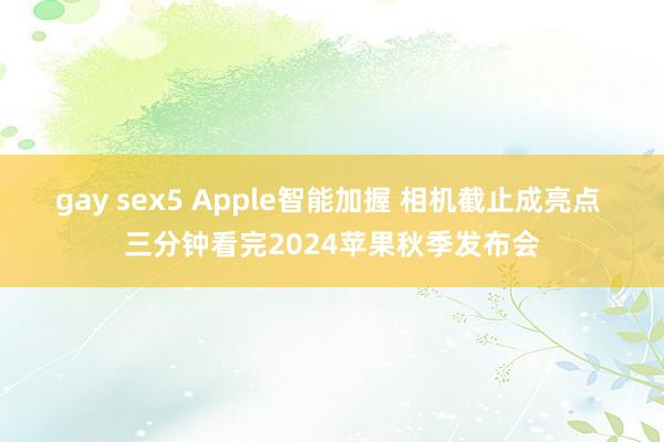 gay sex5 Apple智能加握 相机截止成亮点 三分钟看完2024苹果秋季发布会