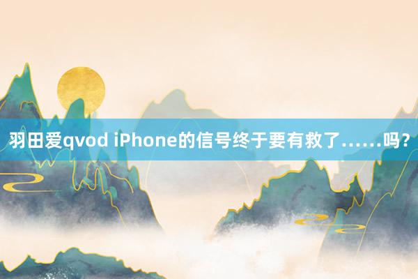 羽田爱qvod iPhone的信号终于要有救了……吗？