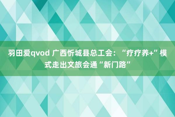 羽田爱qvod 广西忻城县总工会：“疗疗养+”模式走出文旅会通“新门路”