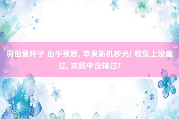 羽田爱种子 出乎预思， 苹果新机秒光! 收集上没赢过， 实践中没输过?