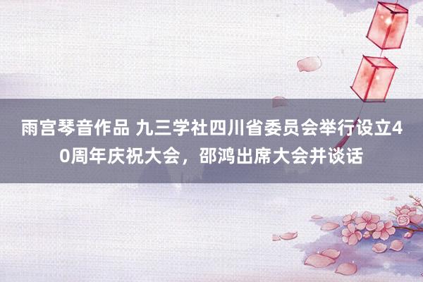 雨宫琴音作品 九三学社四川省委员会举行设立40周年庆祝大会，邵鸿出席大会并谈话