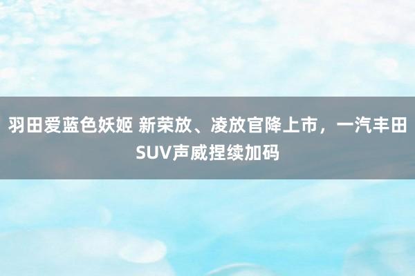 羽田爱蓝色妖姬 新荣放、凌放官降上市，一汽丰田SUV声威捏续加码