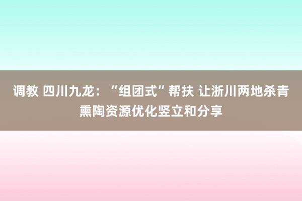 调教 四川九龙：“组团式”帮扶 让浙川两地杀青熏陶资源优化竖立和分享