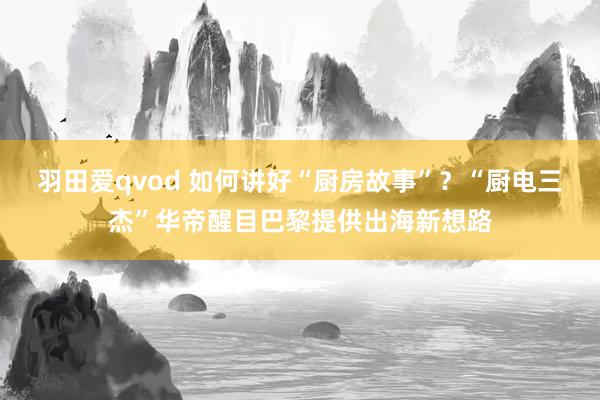 羽田爱qvod 如何讲好“厨房故事”？“厨电三杰”华帝醒目巴黎提供出海新想路