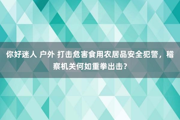 你好迷人 户外 打击危害食用农居品安全犯警，稽察机关何如重拳出击？