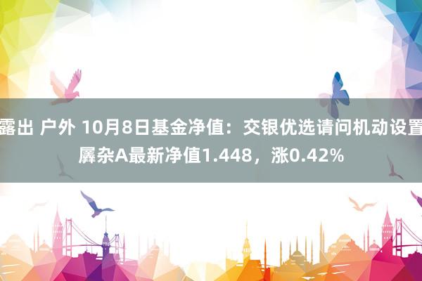 露出 户外 10月8日基金净值：交银优选请问机动设置羼杂A最新净值1.448，涨0.42%