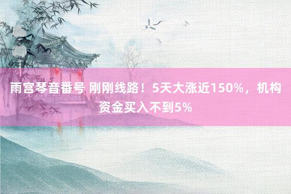 雨宫琴音番号 刚刚线路！5天大涨近150%，机构资金买入不到5%