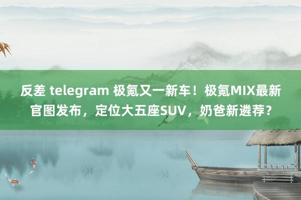 反差 telegram 极氪又一新车！极氪MIX最新官图发布，定位大五座SUV，奶爸新遴荐？