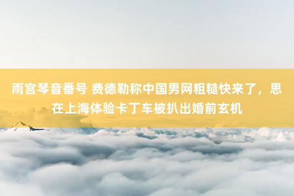 雨宫琴音番号 费德勒称中国男网粗糙快来了，思在上海体验卡丁车被扒出婚前玄机