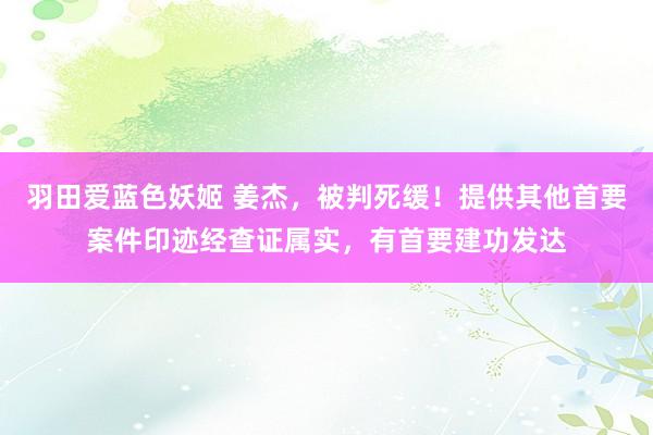 羽田爱蓝色妖姬 姜杰，被判死缓！提供其他首要案件印迹经查证属实，有首要建功发达