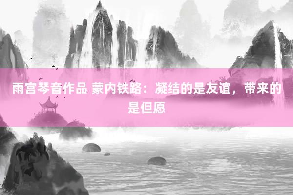 雨宫琴音作品 蒙内铁路：凝结的是友谊，带来的是但愿