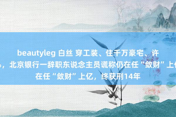 beautyleg 白丝 穿工装、住千万豪宅、许愿收益年化50%，北京银行一辞职东说念主员谎称仍在任“敛财”上亿，终获刑14年