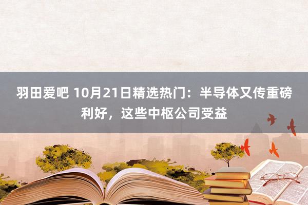 羽田爱吧 10月21日精选热门：半导体又传重磅利好，这些中枢公司受益