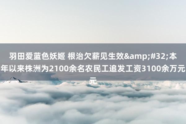 羽田爱蓝色妖姬 根治欠薪见生效&#32;本年以来株洲为2100余名农民工追发工资3100余万元