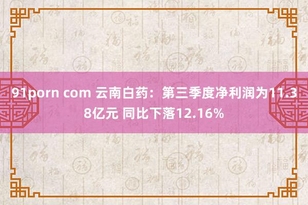 91porn com 云南白药：第三季度净利润为11.38亿元 同比下落12.16%