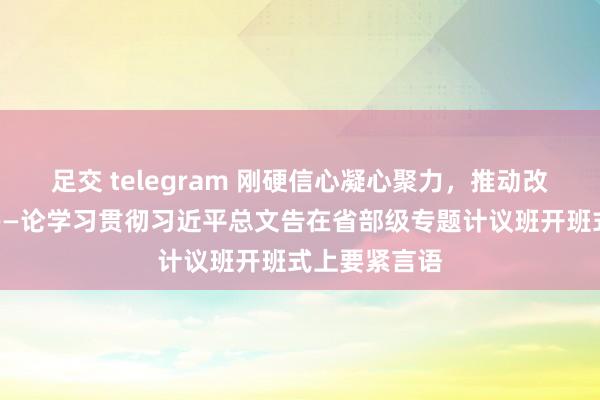 足交 telegram 刚硬信心凝心聚力，推动改良行稳致远——论学习贯彻习近平总文告在省部级专题计议班开班式上要紧言语