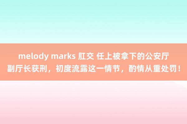 melody marks 肛交 任上被拿下的公安厅副厅长获刑，初度流露这一情节，酌情从重处罚！