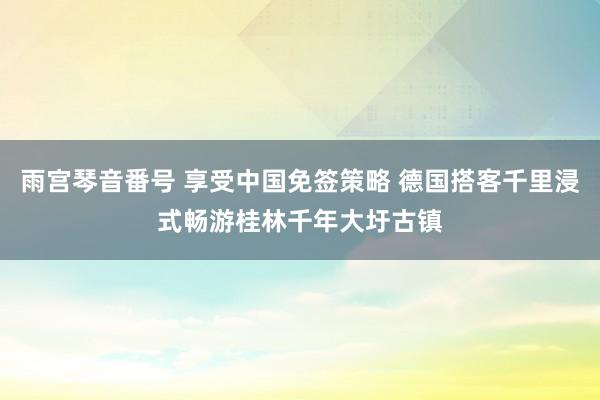 雨宫琴音番号 享受中国免签策略 德国搭客千里浸式畅游桂林千年大圩古镇