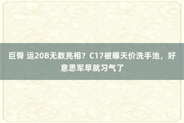 巨臀 运20B无数亮相？C17被曝天价洗手池，好意思军早就习气了