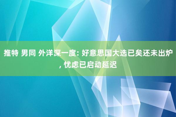 推特 男同 外洋深一度: 好意思国大选已矣还未出炉， 忧虑已启动延迟