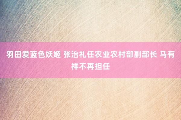 羽田爱蓝色妖姬 张治礼任农业农村部副部长 马有祥不再担任