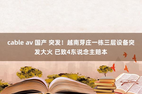 cable av 国产 突发！越南芽庄一栋三层设备突发大火 已致4东说念主赔本