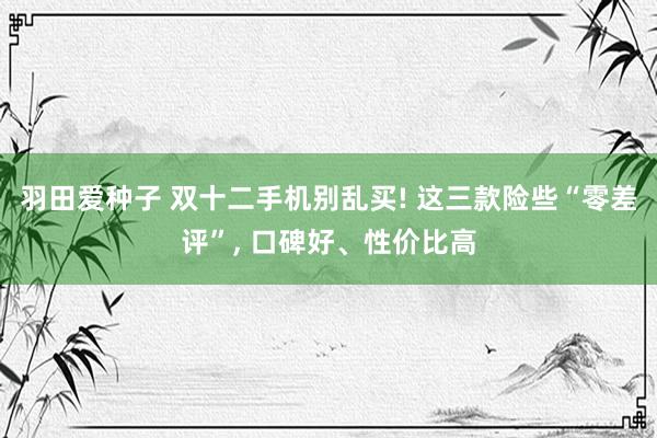 羽田爱种子 双十二手机别乱买! 这三款险些“零差评”， 口碑好、性价比高