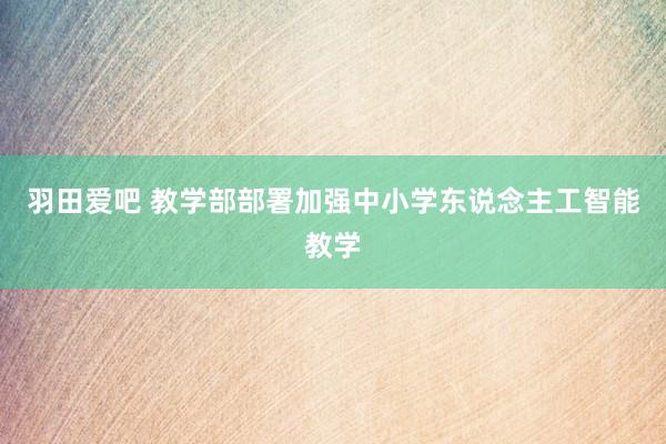 羽田爱吧 教学部部署加强中小学东说念主工智能教学