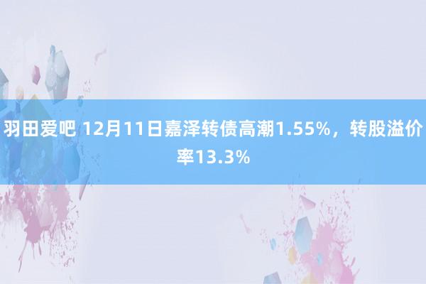 羽田爱吧 12月11日嘉泽转债高潮1.55%，转股溢价率13.3%