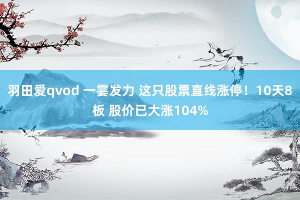 羽田爱qvod 一霎发力 这只股票直线涨停！10天8板 股价已大涨104%