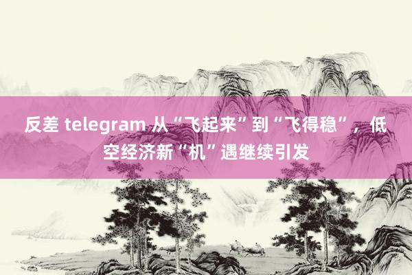 反差 telegram 从“飞起来”到“飞得稳”，低空经济新“机”遇继续引发