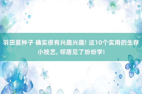 羽田爱种子 确实很有兴趣兴趣! 这10个实用的生存小技艺， 邻居见了纷纷学!