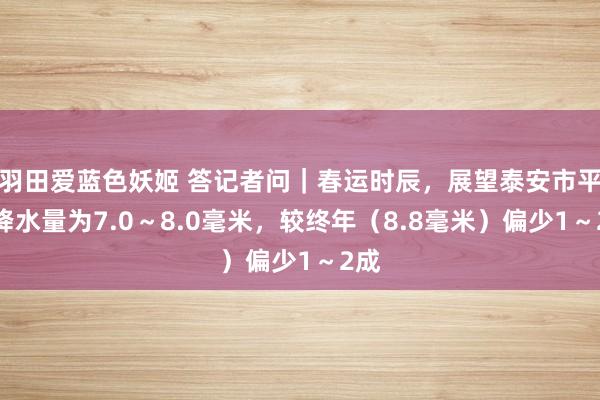 羽田爱蓝色妖姬 答记者问｜春运时辰，展望泰安市平均降水量为7.0～8.0毫米，较终年（8.8毫米）偏少1～2成